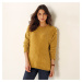 Blancheporte Žinylkový pulovr s knoflíkovým zdobením medová