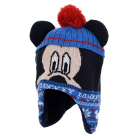 MODRO-ČERNÁ ZIMNÍ ČEPICE VE TVARU MICKEY MOUSE Modrá