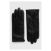 Kožené rukavice BOSS dámské, černá barva