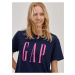 Modré dámské tričko crop s logem GAP