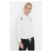 Trendyol Ecru Hooded Knitted Sweatshirt with Waist and Window/Cut Out Detail