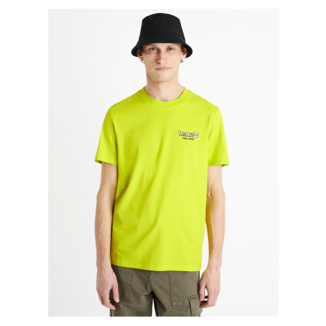 Neonově žluté pánské tričko Celio Dragon Ball Z