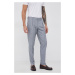 Kalhoty s příměsí vlny Tommy Hilfiger pánské, šedá barva, přiléhavé