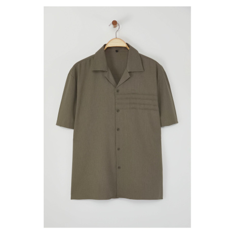 Trendyol Limited Edition Khaki Regular Fit Linen Blend Shirt