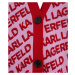 Svetr karl lagerfeld allover logo jacquard cardigan červená