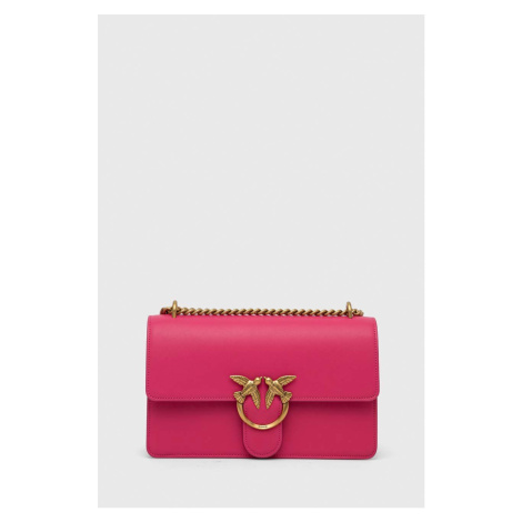 Kožená kabelka Pinko fialová barva, 100941.A0F1