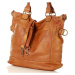 Vintage kožená shopper kabelka nákupní taška se dvěma kapsami