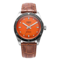 Vulcain Skindiver Nautique Orange - Brown Alligator