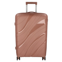 Cestovní plastový kufr Voyex velikosti S, růžová zlatá