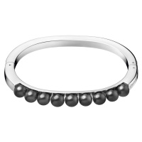 Calvin Klein Pevný ocelový náramek s černými perličkami Circling KJAKMD04010 5,4 x 4,3 cm - XS