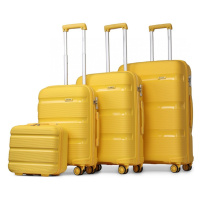 KONO Set 4 kufrů z polypropylenu - 15L, 39L, 70L, 103L - žlutá