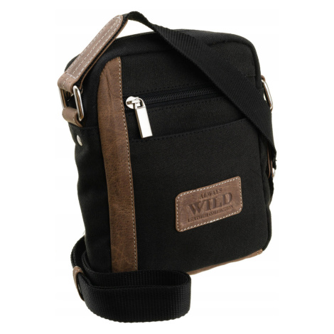 Kožená pánská taška přes rameno s vnější kapsou Wild