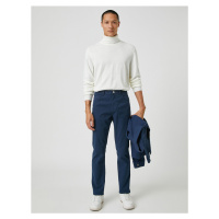 Koton Basic Gabardine Pants with Buttons, Pocket Detailed.