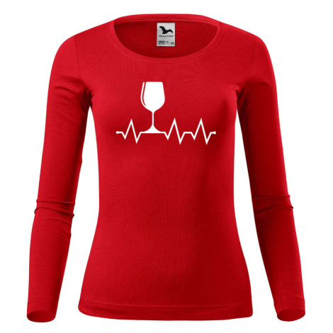 DOBRÝ TRIKO Dámské bavlněné triko Tep srdce víno