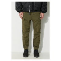 Bavlněné kalhoty Alpha Industries Airman Pant zelená barva, 188201.142