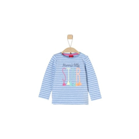 s. Oliver Girls tričko Mummy´s little STAR s dlouhým rukávem light modré stripes s.Oliver