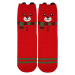 Vánoční medvídek - veselé dámské ponožky červená