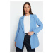 Trendyol Dark Blue Regular Lined Double Breasted Closure Woven Blazer Jacket