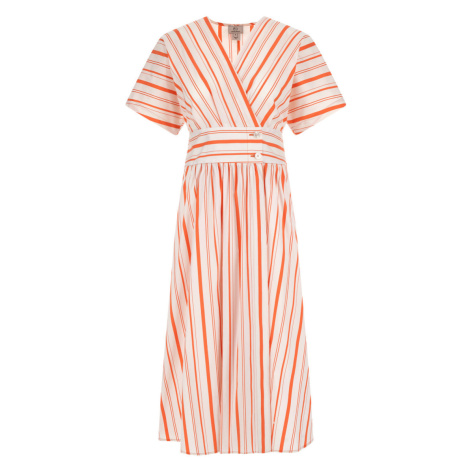 Šaty woolrich striped poplin long dress bílá