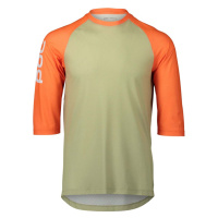 POC Cyklistický dres s krátkým rukávem - MTB PURE 3/4 - zelená/oranžová