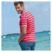 Blancheporte Pruhované tričko s tuniským výstřihem korálová