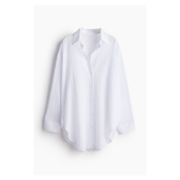 H & M - Dlouhá bavlněná košile - bílá