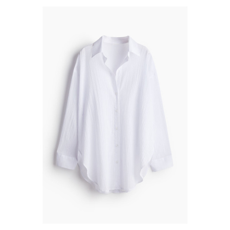 H & M - Dlouhá bavlněná košile - bílá H&M