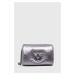 Kožená kabelka Pinko stříbrná barva