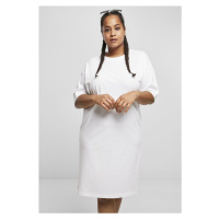 Dámské šaty // Urban classics  Ladies Organic Oversized Slit Tee Dress white