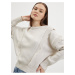 Krémový dámský žebrovaný svetr s ozdobnými lemy ONLY Stella