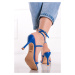 Modré sandály na tenkém podpatku Fabiola