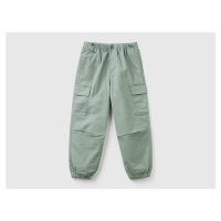 Benetton, Parachute Trousers In Stretch Cotton