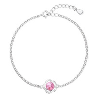 Evolution Group Stříbrný náramek s krystalem Swarovski 33117.3 Rose