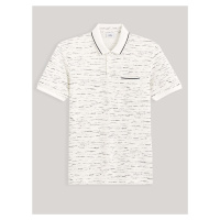 Bílé pánské žíhané basic polo tričko Celio Cetrait