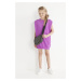 Dívčí šaty Dkny fialová barva, mini, jednoduchý