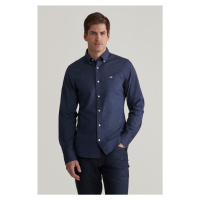 KOŠILE GANT SLIM MICRO PRINT SHIRT EVENING BLUE