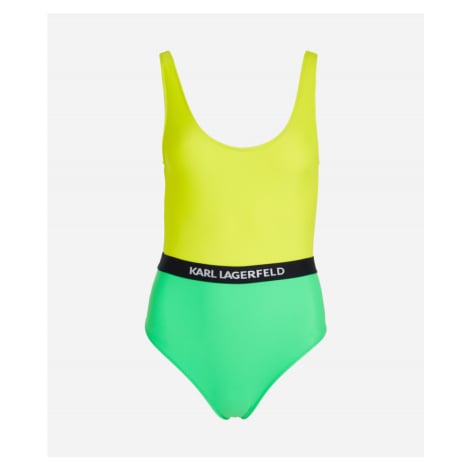 Plavky karl lagerfeld colour block swimsuit zelená
