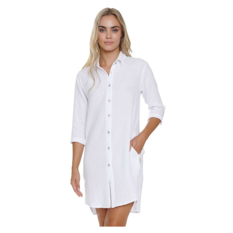 Mušelínová dámská košilka Milk bílá dn-nightwear
