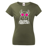Dámské tričko No Prob - LLama - veselý potisk s ještě veselejšími barvami