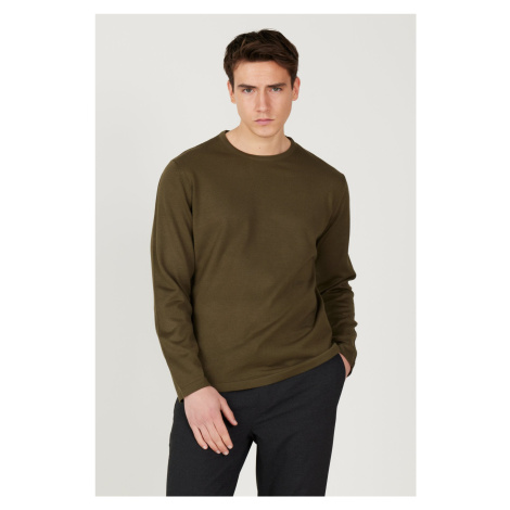 AC&Co / Altınyıldız Classics Men&#39;s Khaki Standard Fit Normal Cut Warm Crew Neck Knitwear Swe