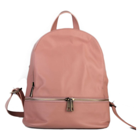 ITALSKÉ Dámské růžové kožené batohy Ester