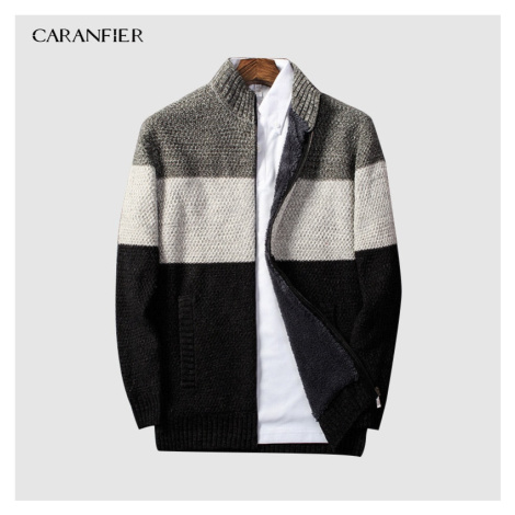 Tříbarevný pánský svetr na zip CARANFLER