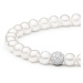 Gaura Pearls Perlový náramek se zirkony Rosie - sladkovodní perla, Ag 925/1000 194-74B 19 cm (S)