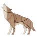 Dřevěná brož ve tvaru Walking Lightdog Brooch