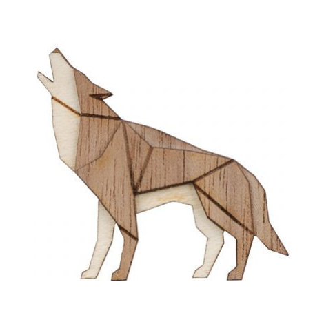 Dřevěná brož ve tvaru Walking Lightdog Brooch BeWooden