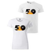 DOBRÝ TRIKO Párová trička s potiskem Jsme střelení 50 let Barva: 2x Bílé tričko