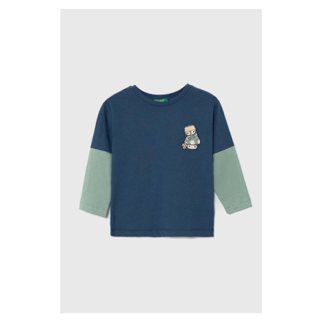 Dětská bavlněná košile s dlouhým rukávem United Colors of Benetton