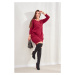 Plus Size minimalist basic burgundy dress
