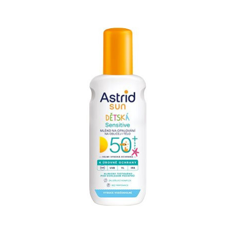 ASTRID SUN Dětské mléko na opalování Sensitive sprej SPF 50+ 150 ml