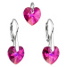 Sada šperků s krystaly Swarovski náušnice a přívěsek růžová srdce 39003.4
